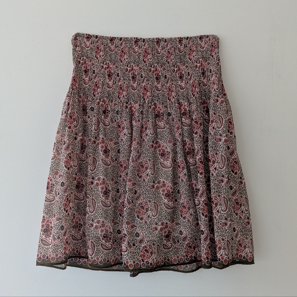 Max Studio Paisley A-Line Skirt - Red and Black